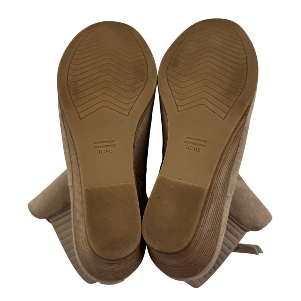 TOMS Beige Neutral Classic Suede Side Zipper Wedge Booties Women's Size 8.5 - Picture 8 of 10
